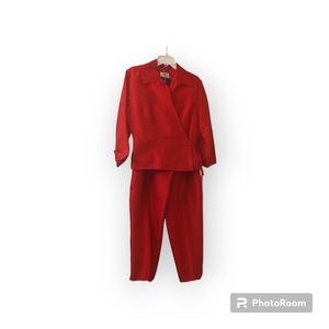 Two piece silk fuschi pant set